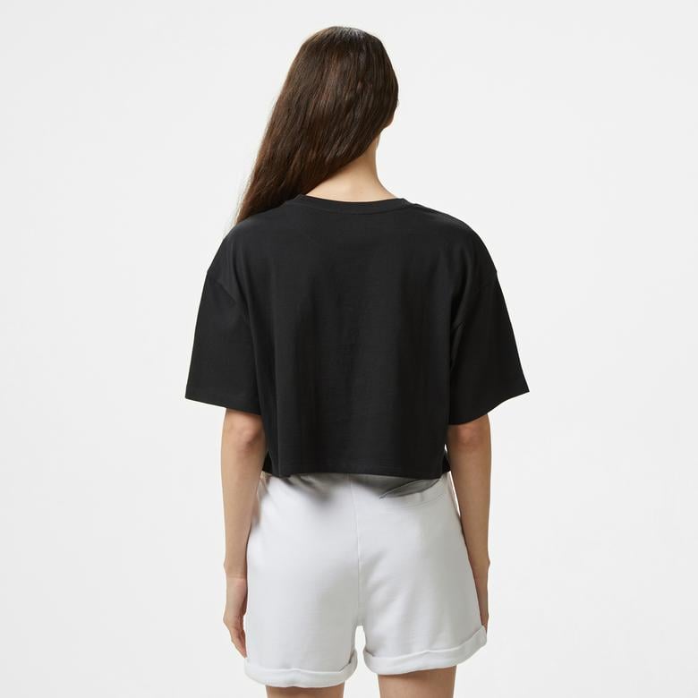 Vans Grinning Face Ss Relax Crop Kadın Siyah T-Shirt