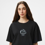 Vans Grinning Face Ss Relax Crop Kadın Siyah T-Shirt