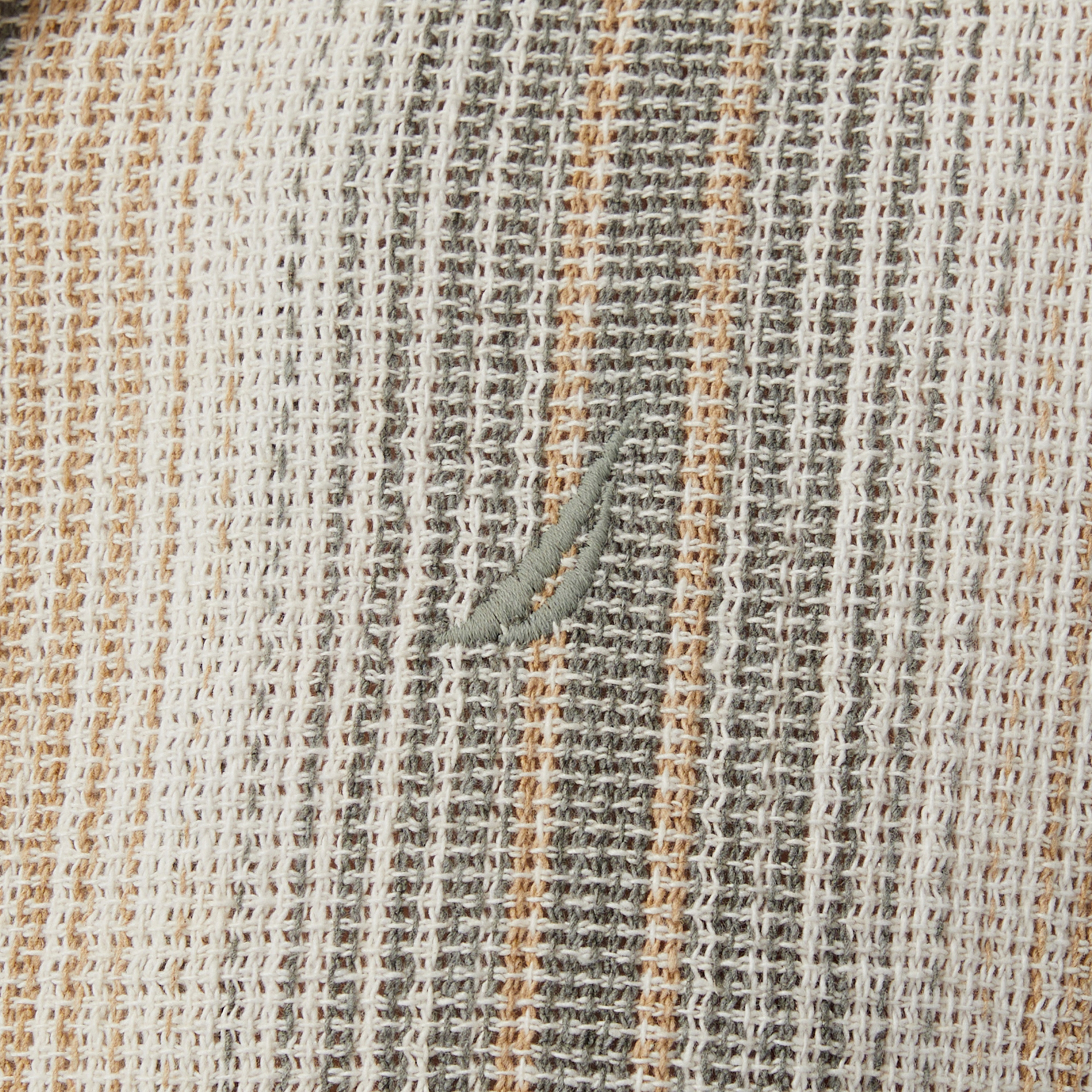 Nautica Erkek Bej Kısa Kollu Çizgili Gömlek