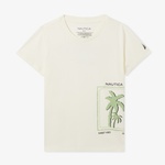Nautica Erkek Çocuk Krem Regular Fit Baskılı T-Shirt