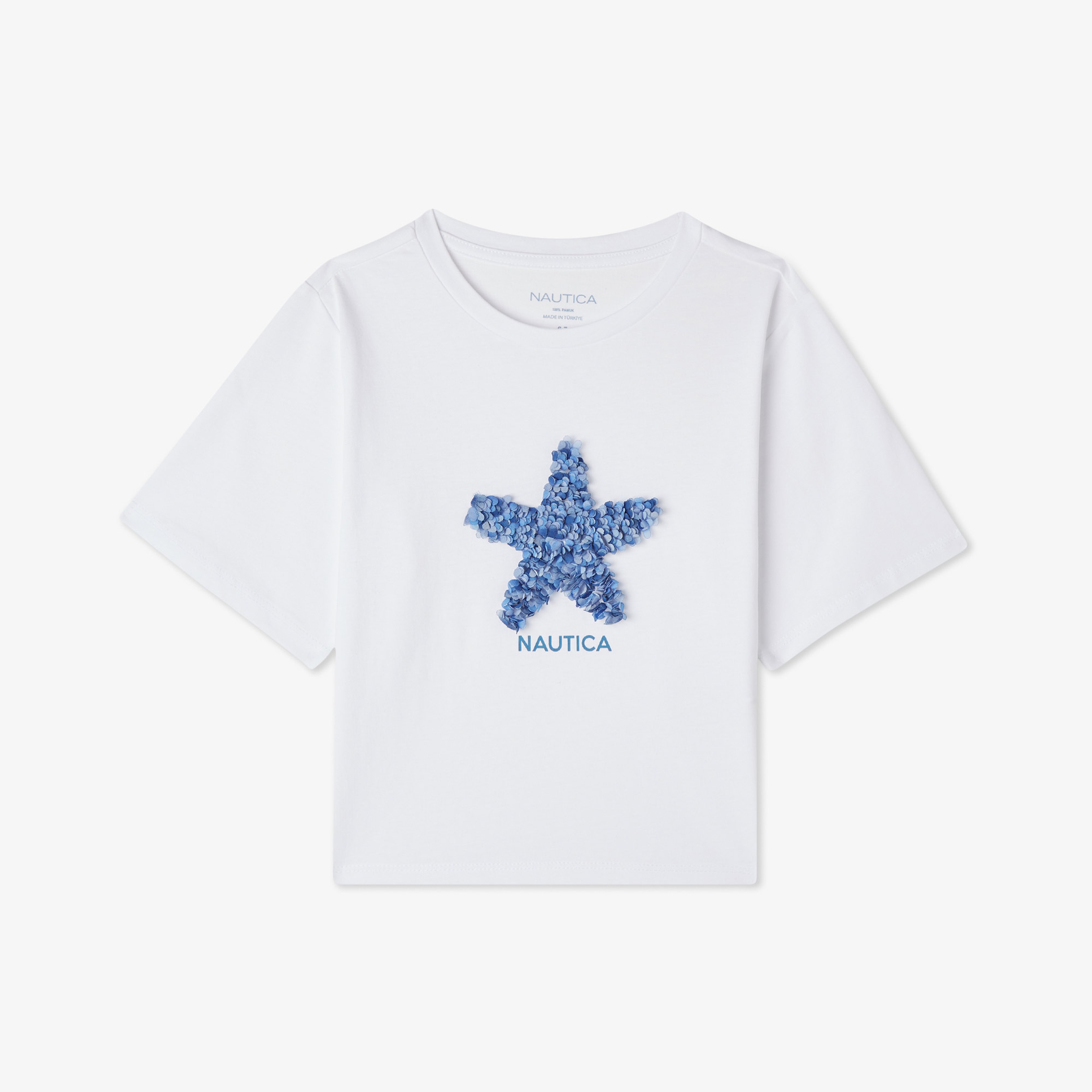 Nautica Kız Çocuk Beyaz Regular Fit Baskılı T-Shirt