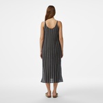 Nautica Kadın Siyah Regular Fit Çizgili Elbise