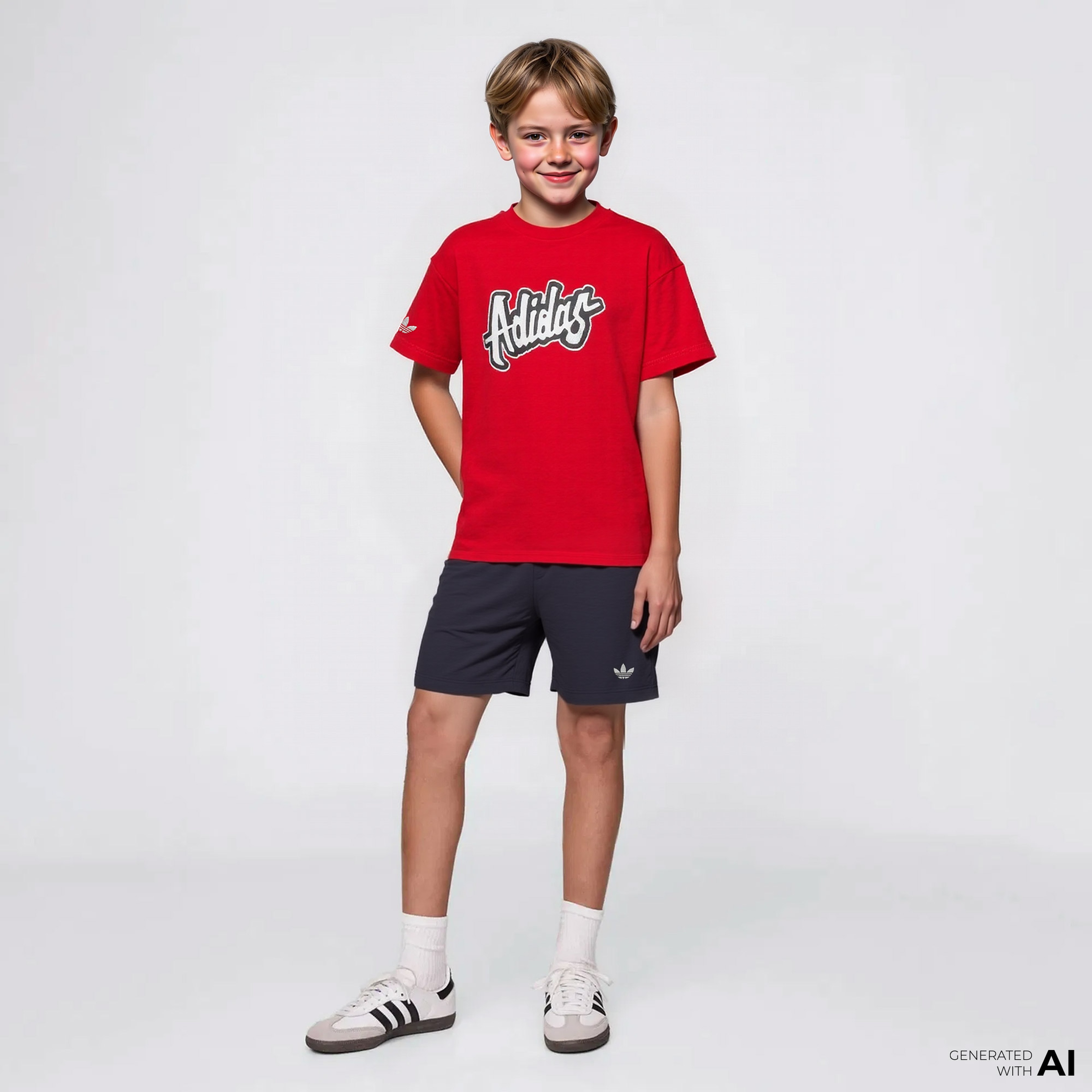 adidas Originals Bebek Kırmızı/Siyah Şort Takım