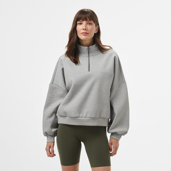 Vans Loose Mock Neck Kadın Gri Sweatshirt