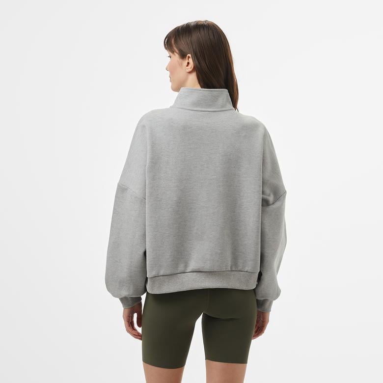 Vans Loose Mock Neck Kadın Gri Sweatshirt