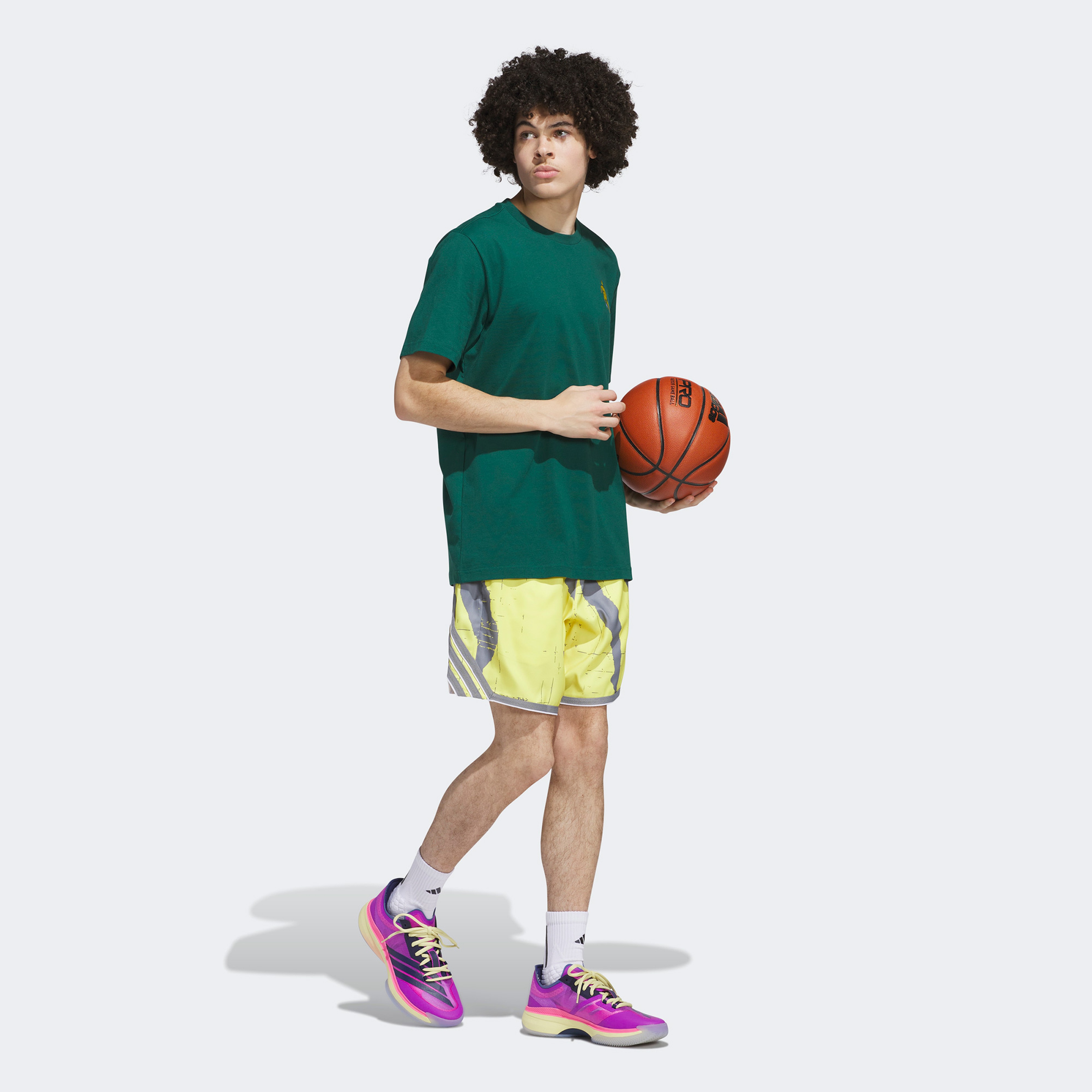 adidas Hoops for All Graphic Erkek Yeşil T-Shirt