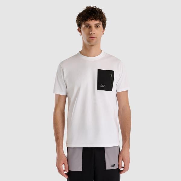 New Balance Erkek Beyaz T-Shirt