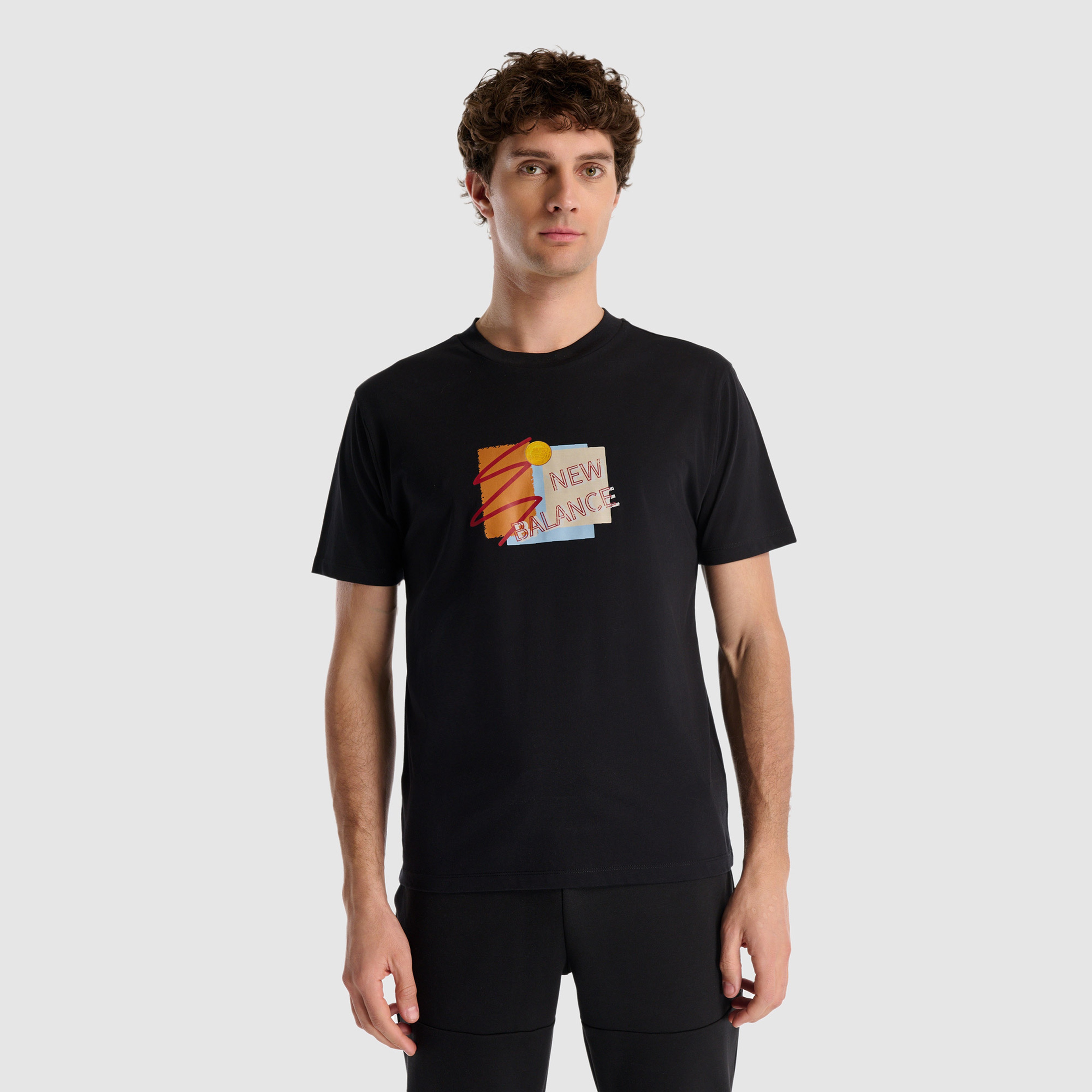 New Balance Erkek Siyah T-Shirt