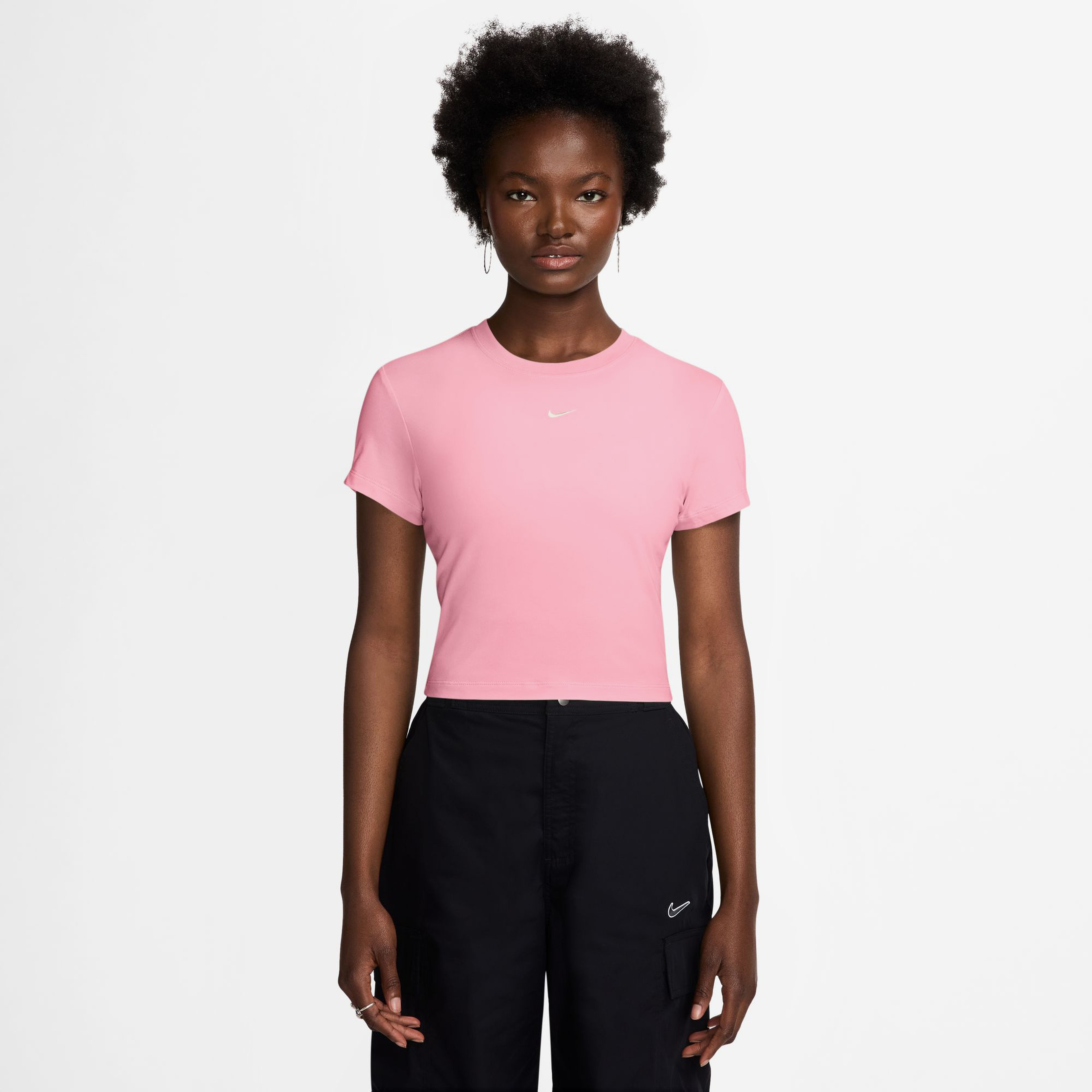 Nike Chill Knit Crop Kadın Pembe T-Shirt