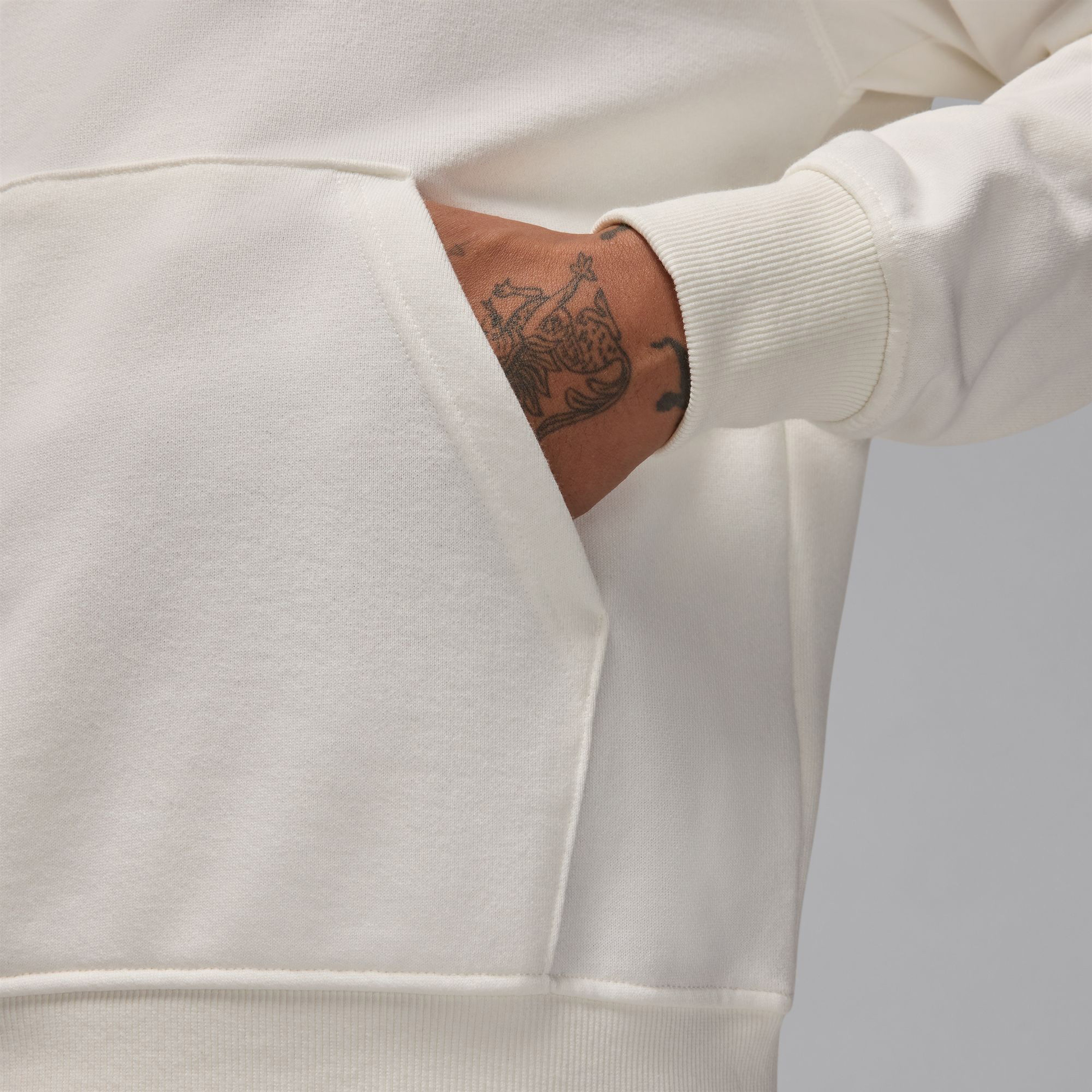 Jordan Flight Fleece Pullover Erkek Beyaz Sweatshirt