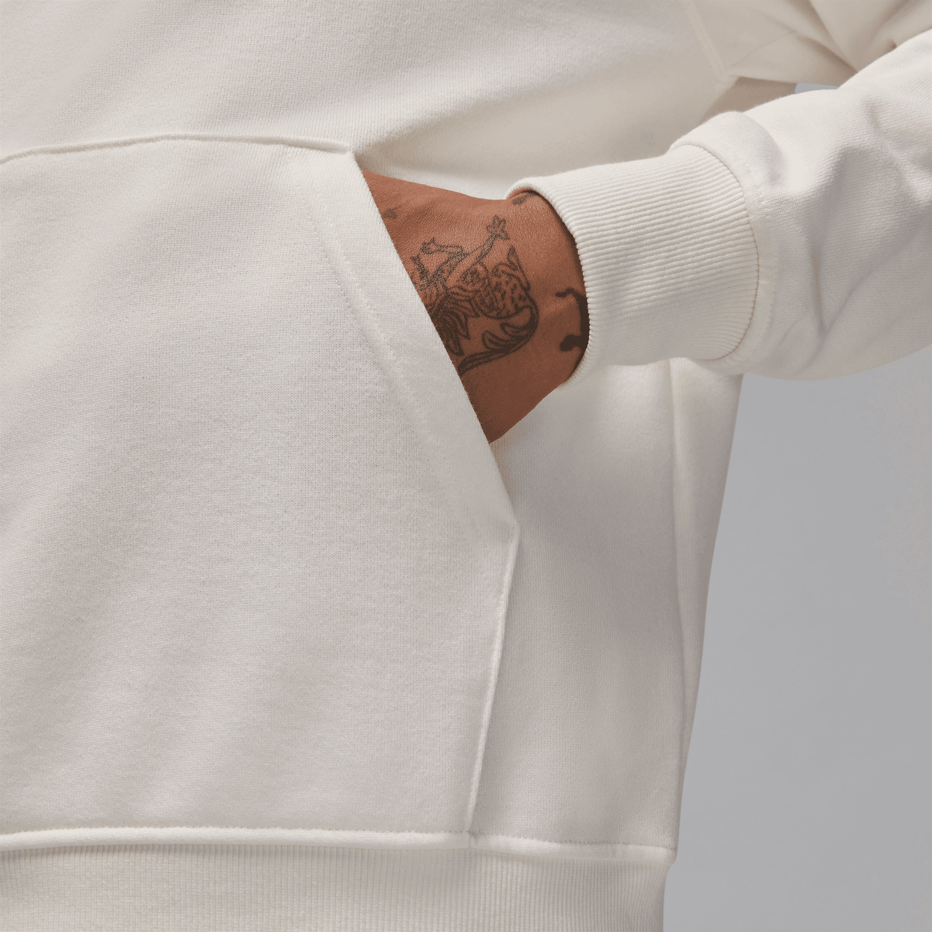 Jordan Flight Fleece Pullover Erkek Beyaz Sweatshirt