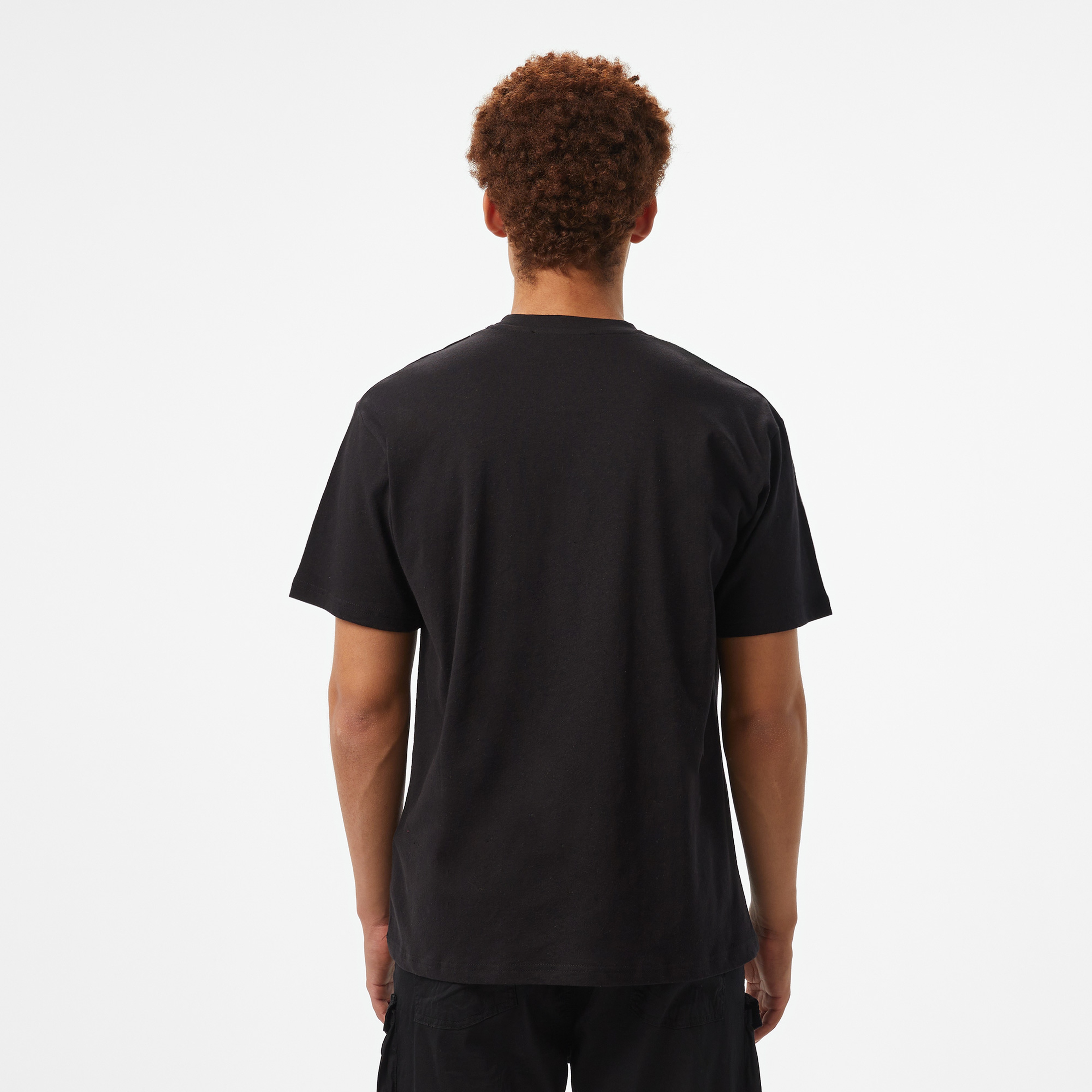 Story of Angel Small Logo Linen Erkek Siyah T-Shirt