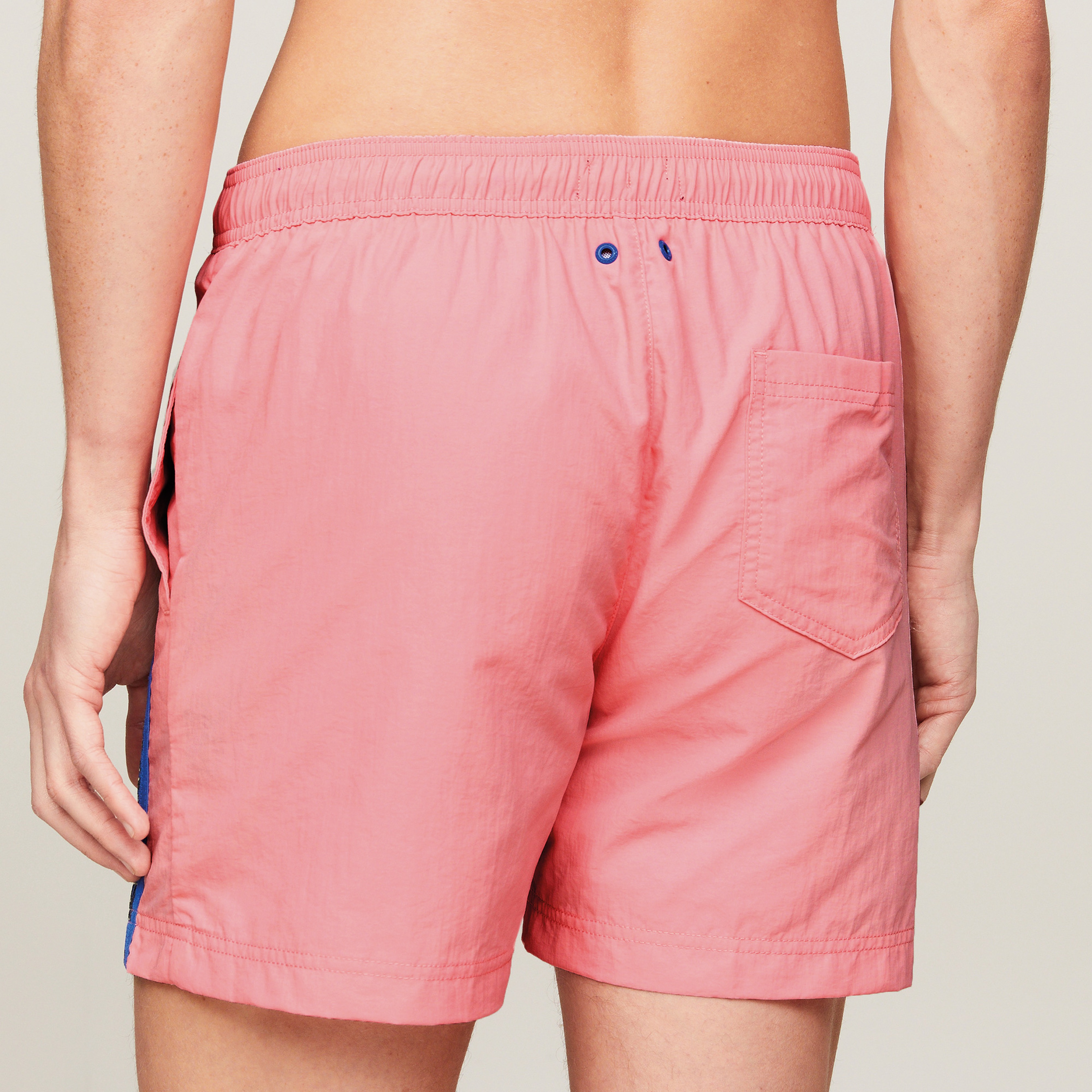 Tommy Jeans Medium Drawstring Side Tape Erkek Pembe Mayo