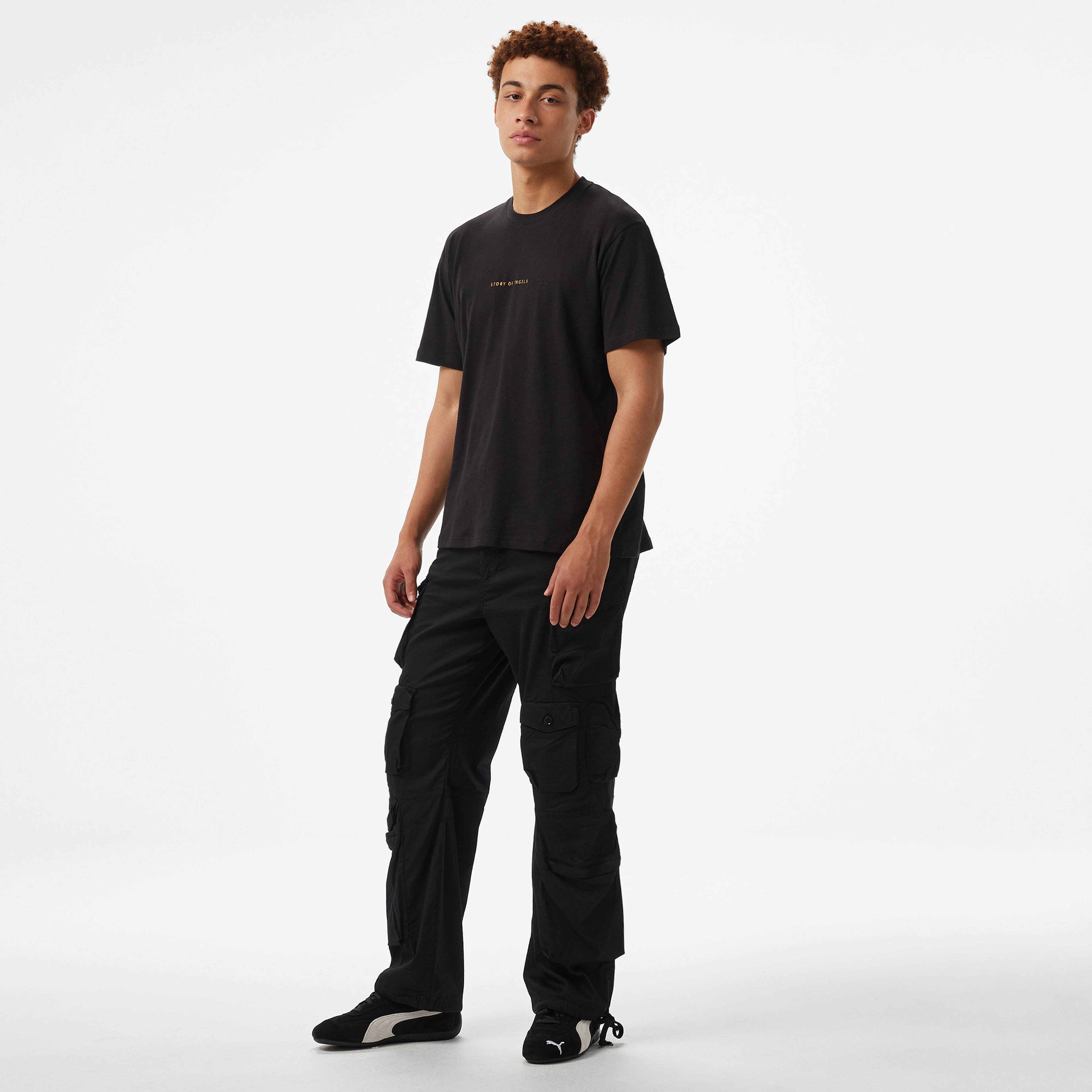 Story of Angels Dream Logo Band Cargo Unisex Siyah Eşofman Altı