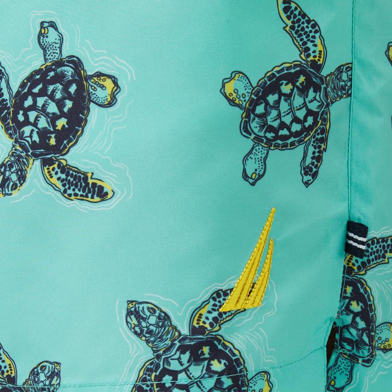 Nautica Erkek Yeşil Regular Fit Desenli Deniz Şortu