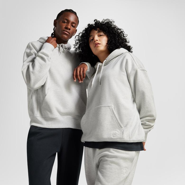 Converse Unisex Loose Fit Gri Sweatshirt