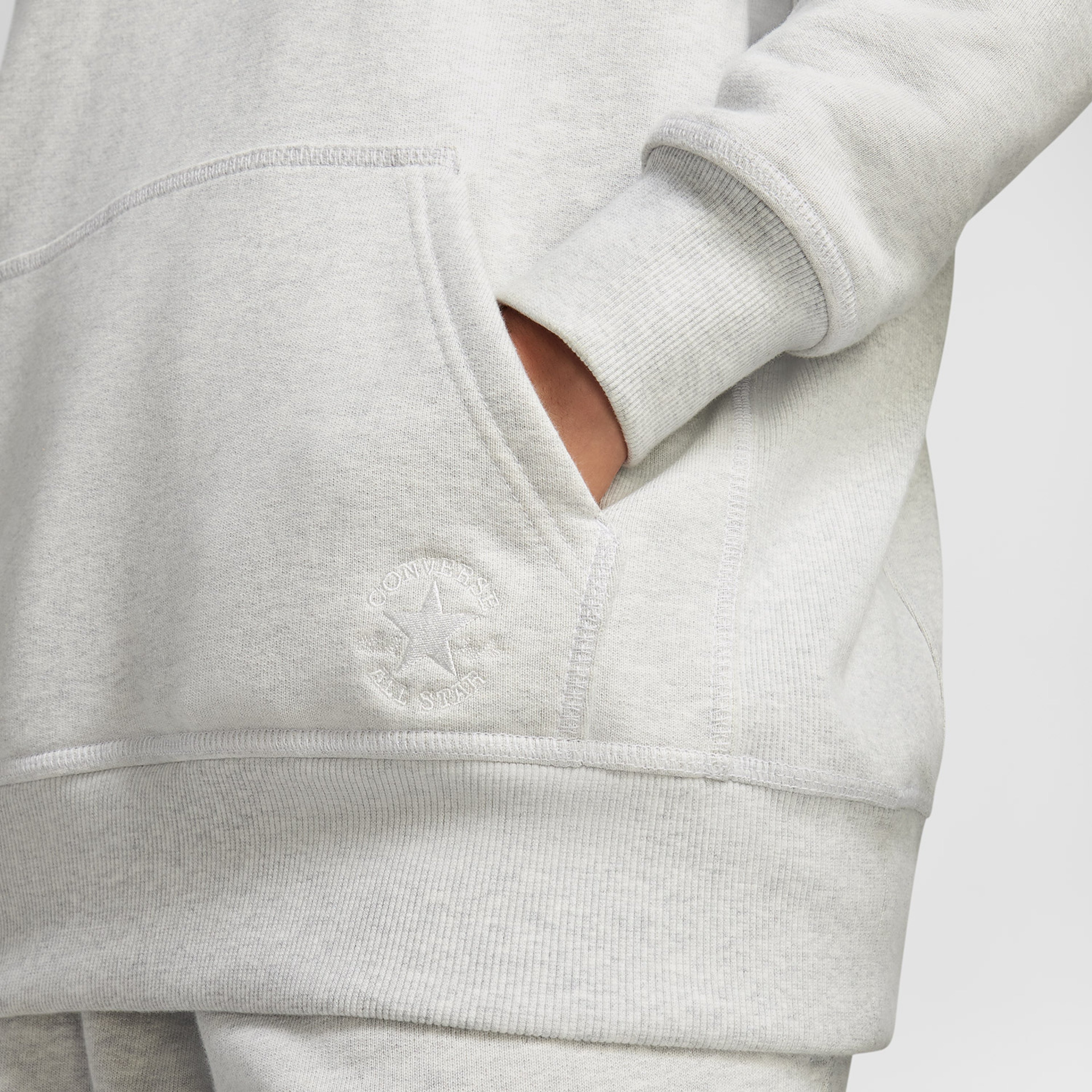 Converse Unisex Loose Fit Gri Sweatshirt