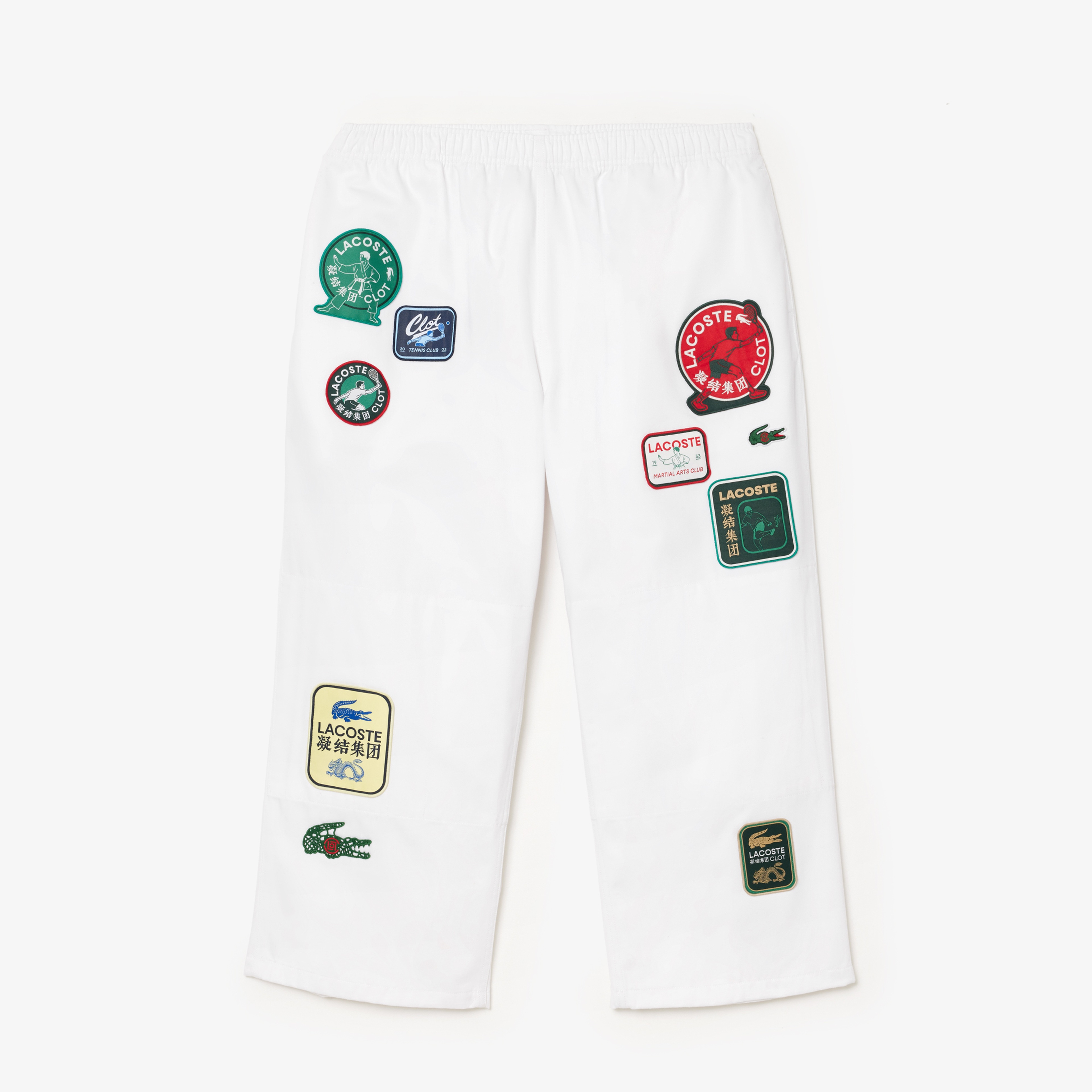 CLOT Unisex Relaxed Fit Baskılı Beyaz Eşofman Altı