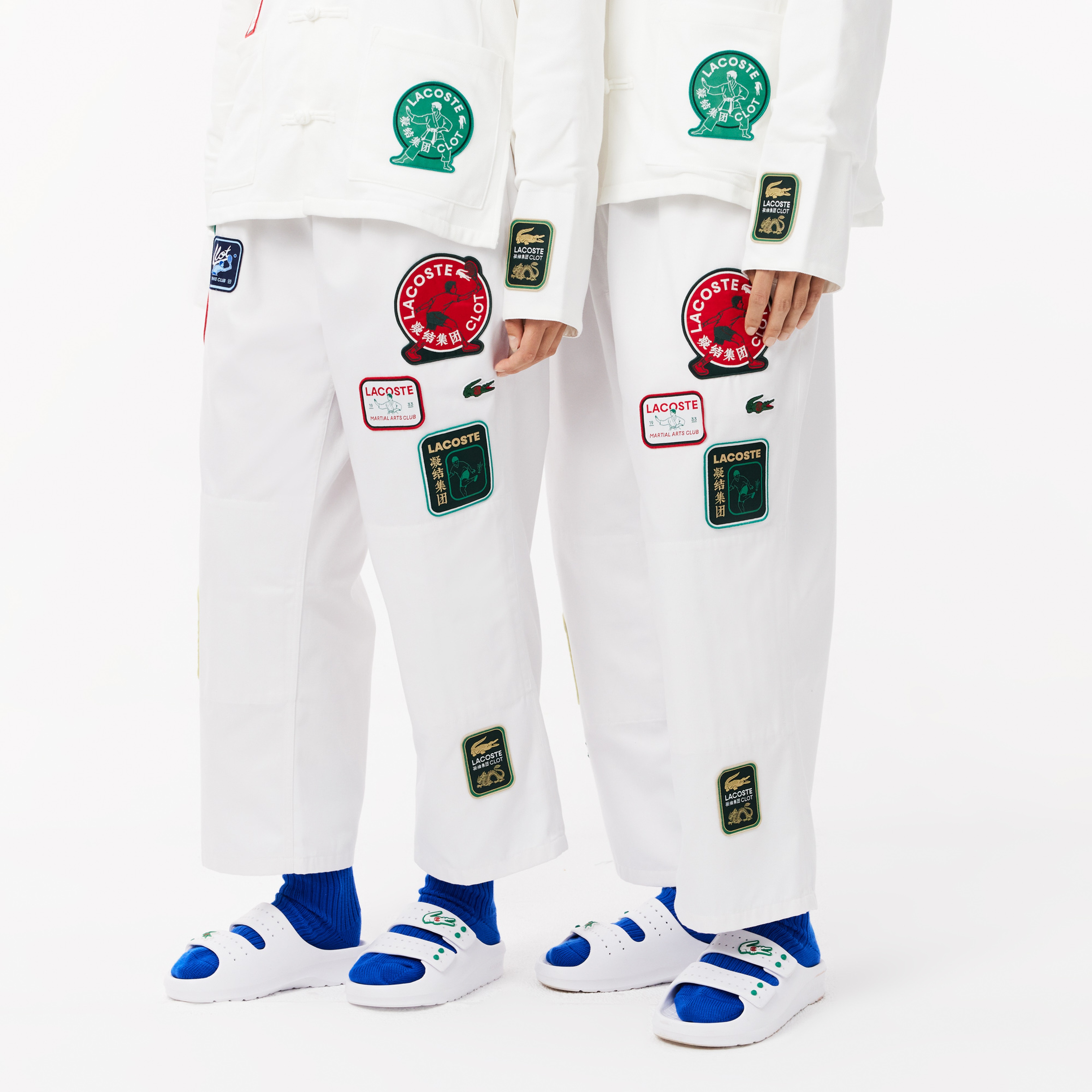 CLOT Unisex Relaxed Fit Baskılı Beyaz Eşofman Altı