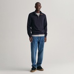GANT Erkek Lacivert Regular Fit Yarım Fermuarlı Sweatshirt