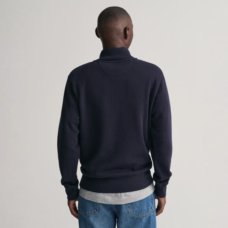 GANT Erkek Lacivert Regular Fit Yarım Fermuarlı Sweatshirt