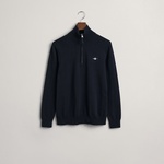 GANT Erkek Lacivert Regular Fit Yarım Fermuarlı Kazak