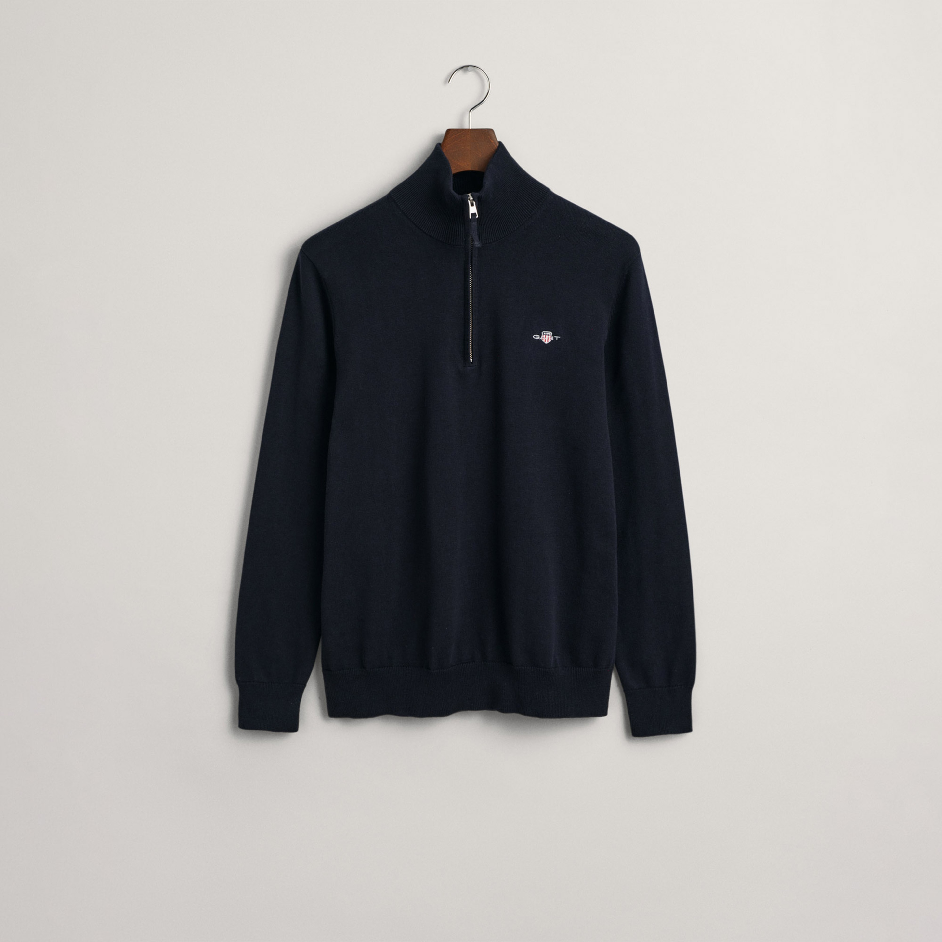 GANT Erkek Lacivert Regular Fit Yarım Fermuarlı Kazak