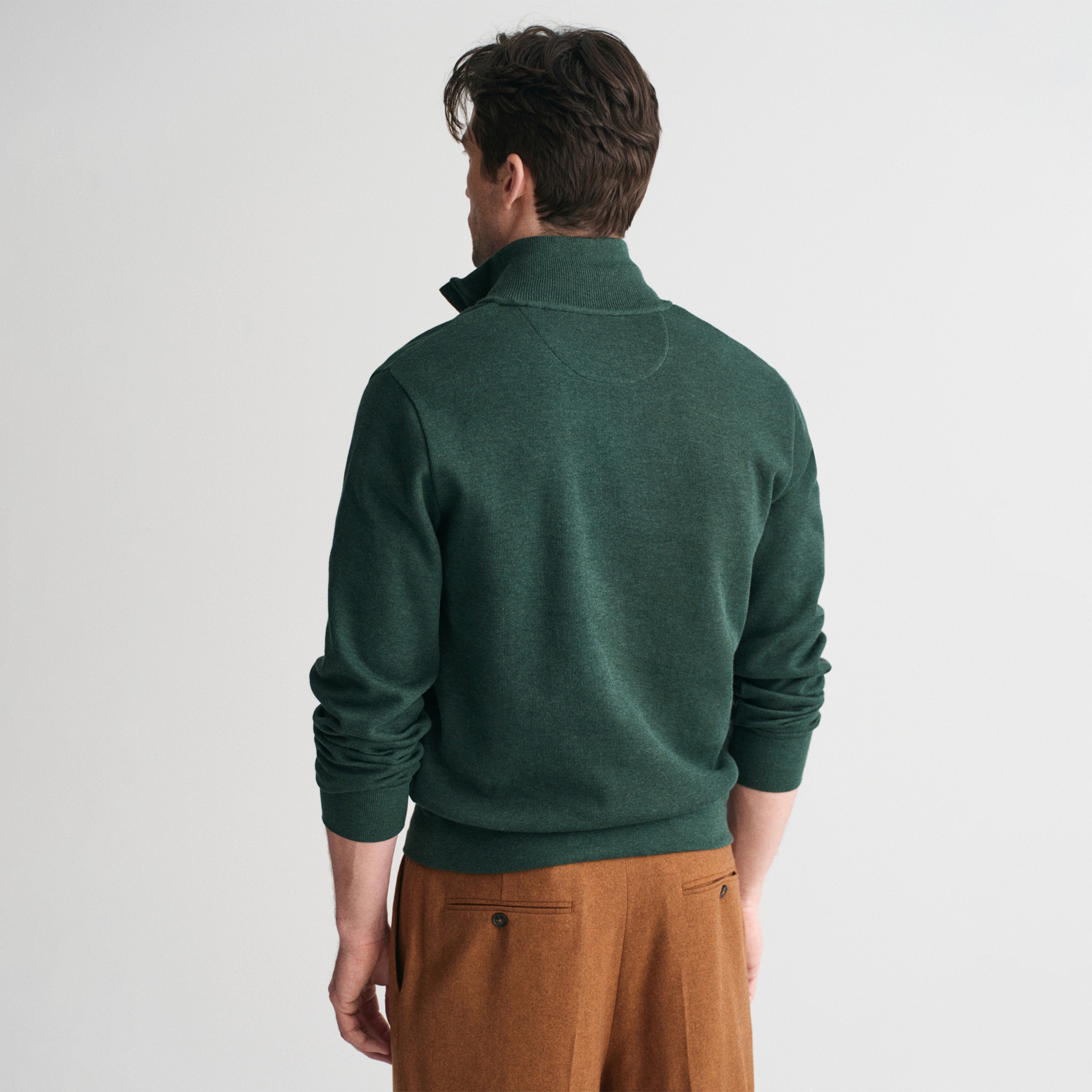 GANT Erkek Yeşil Regular Fit Yarım Fermuarlı Sweatshirt