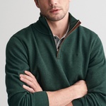 GANT Erkek Yeşil Regular Fit Yarım Fermuarlı Sweatshirt
