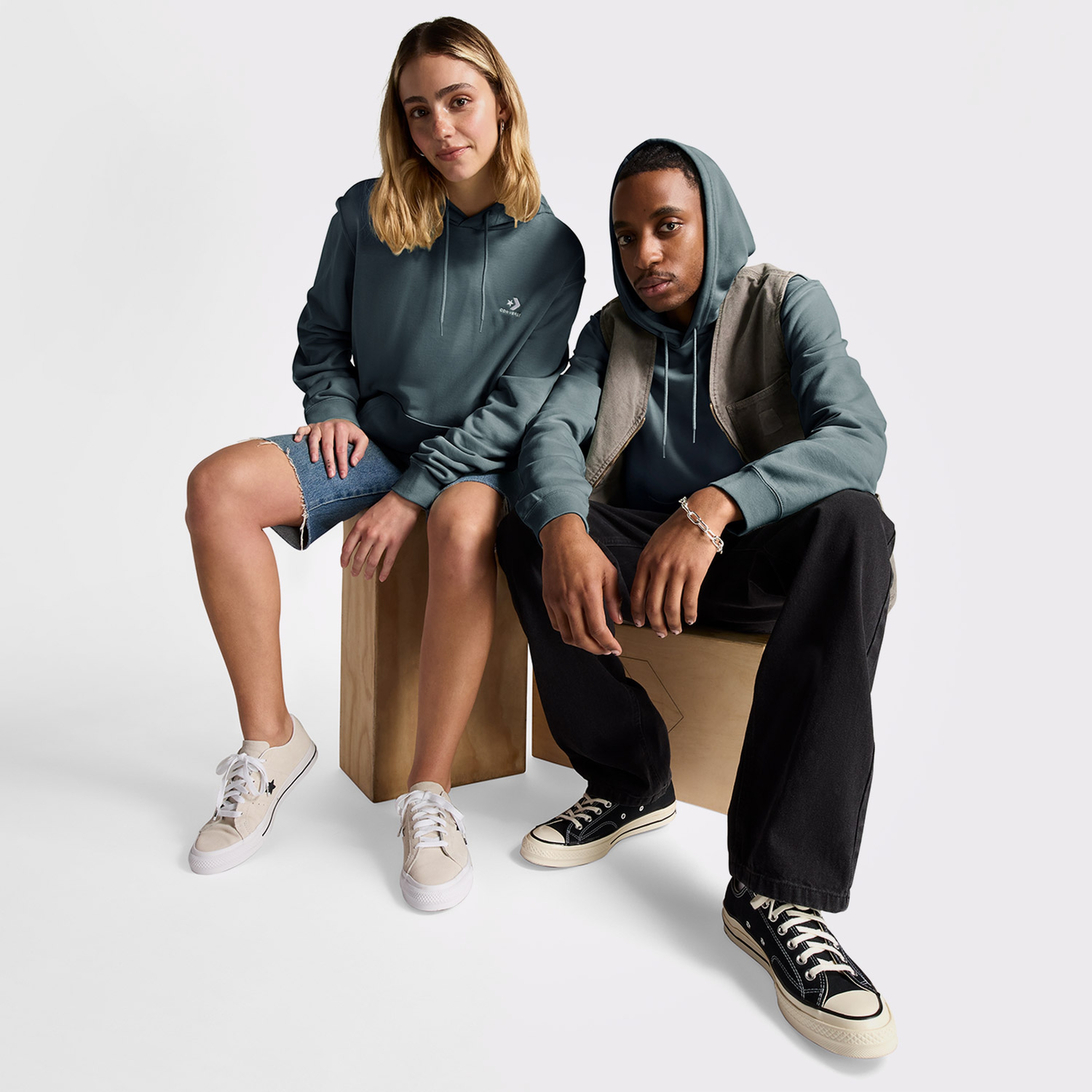 Converse Go-To Unisex Yeşil Hoodie