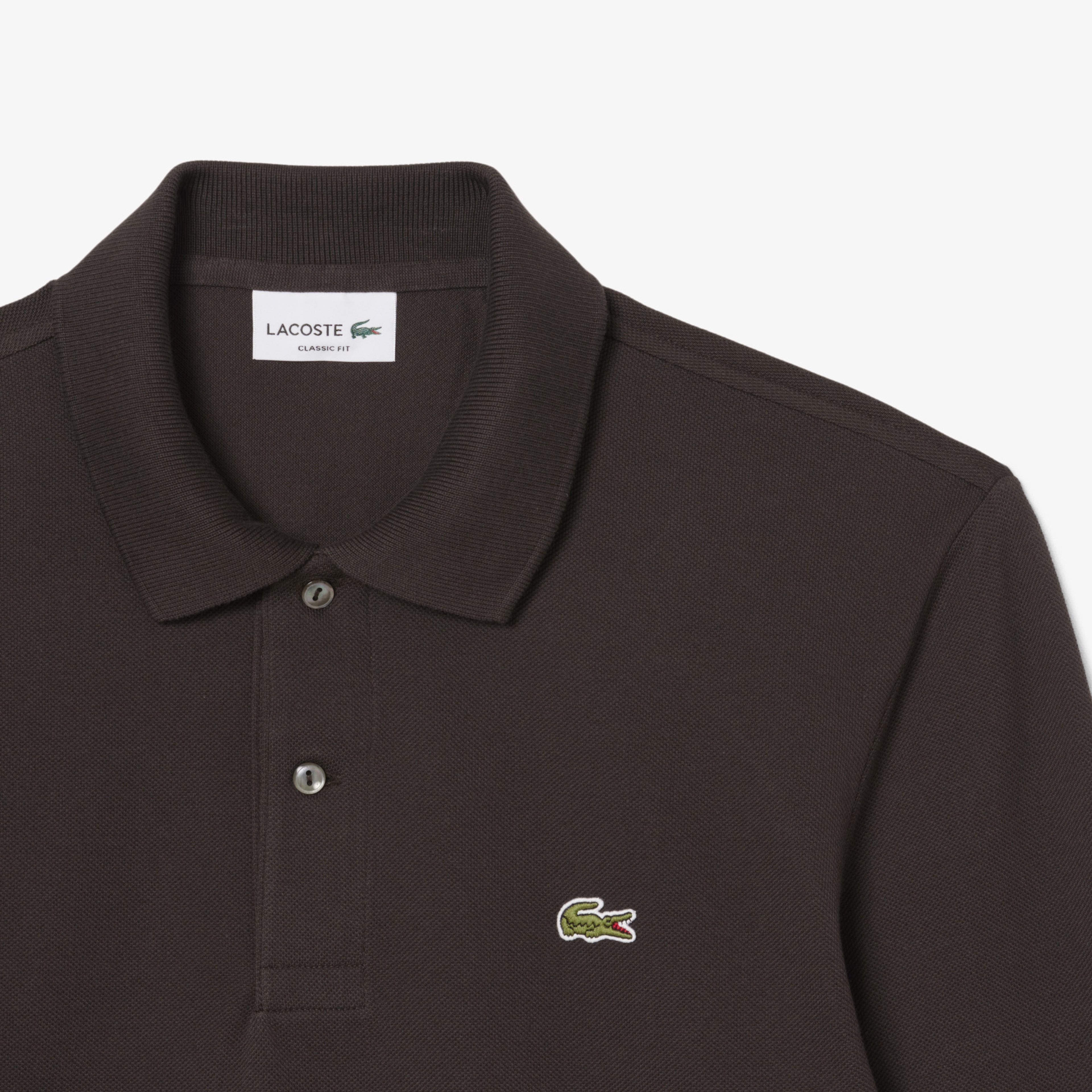 L.12.12 Erkek Classic Fit Uzun Kollu Kahverengi Polo