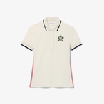 Kadın Slim Fit Renk Bloklu Bej Polo