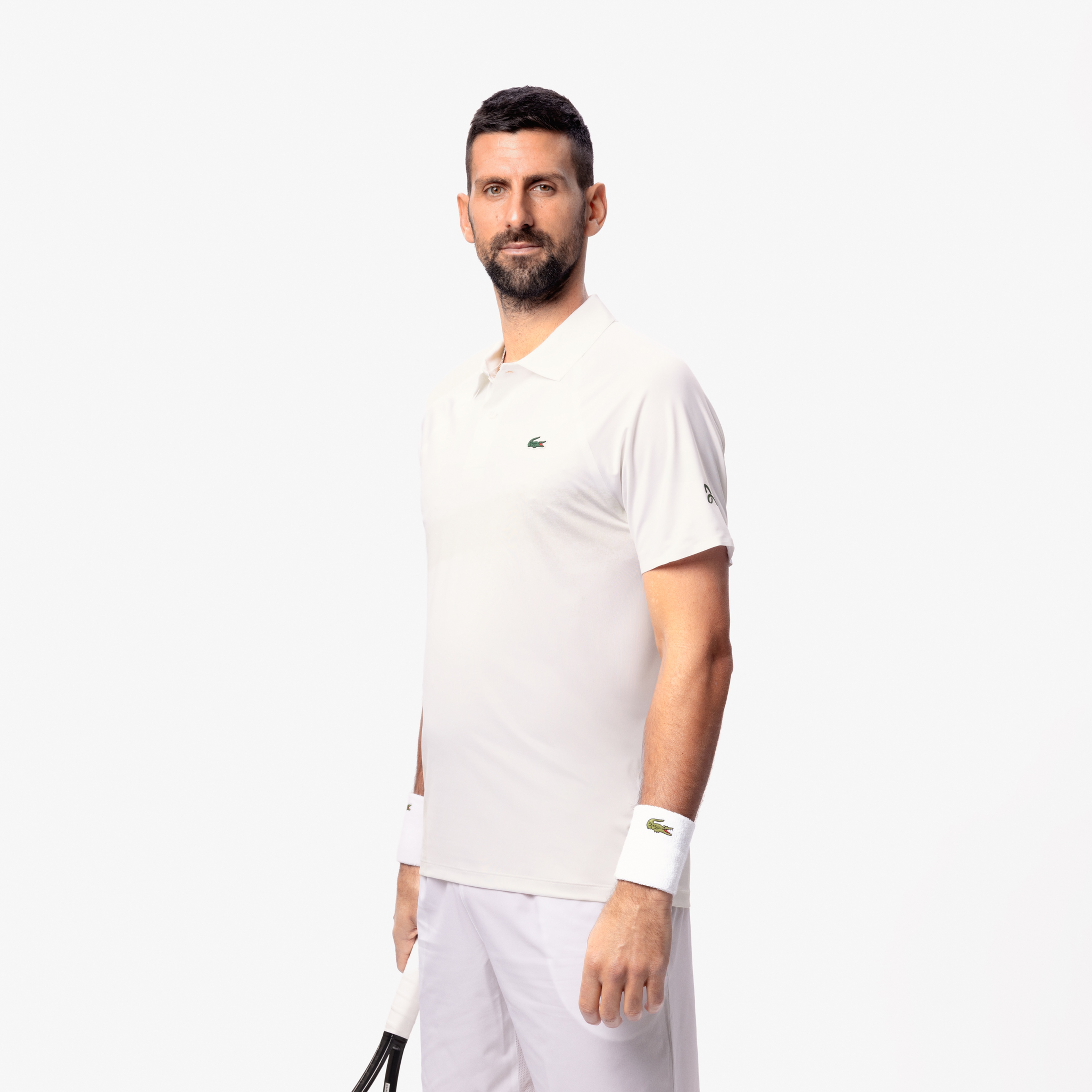 SPORT X Novak Djokovic Erkek Slim Fit Baskılı Beyaz Polo
