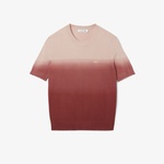 Kadın Classic Fit Kısa Kollu Bisiklet Yaka Renk Bloklu Pembe Triko