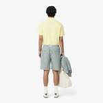 Erkek Relaxed Fit Çizgili Yeşil Şort