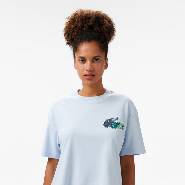 Lacoste Classic Fit Kadın Mavi T-Shirt