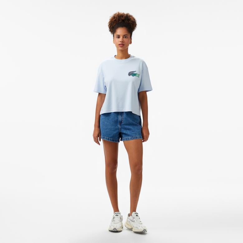 Lacoste Classic Fit Kadın Mavi T-Shirt