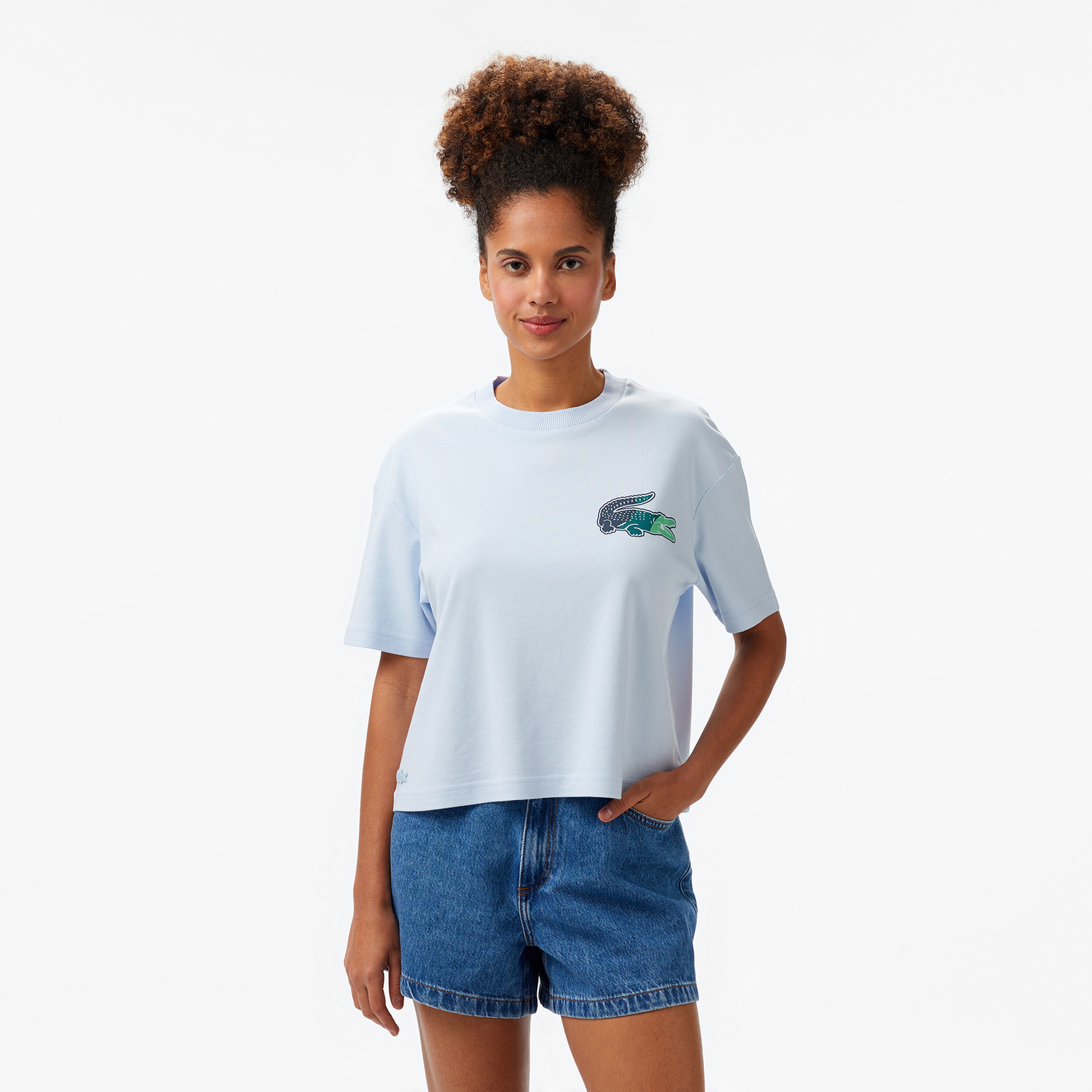 Lacoste Classic Fit Kadın Mavi T-Shirt
