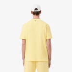 Lacoste Classic Fit Bisiklet Yaka Baskılı Erkek Sarı T-Shirt