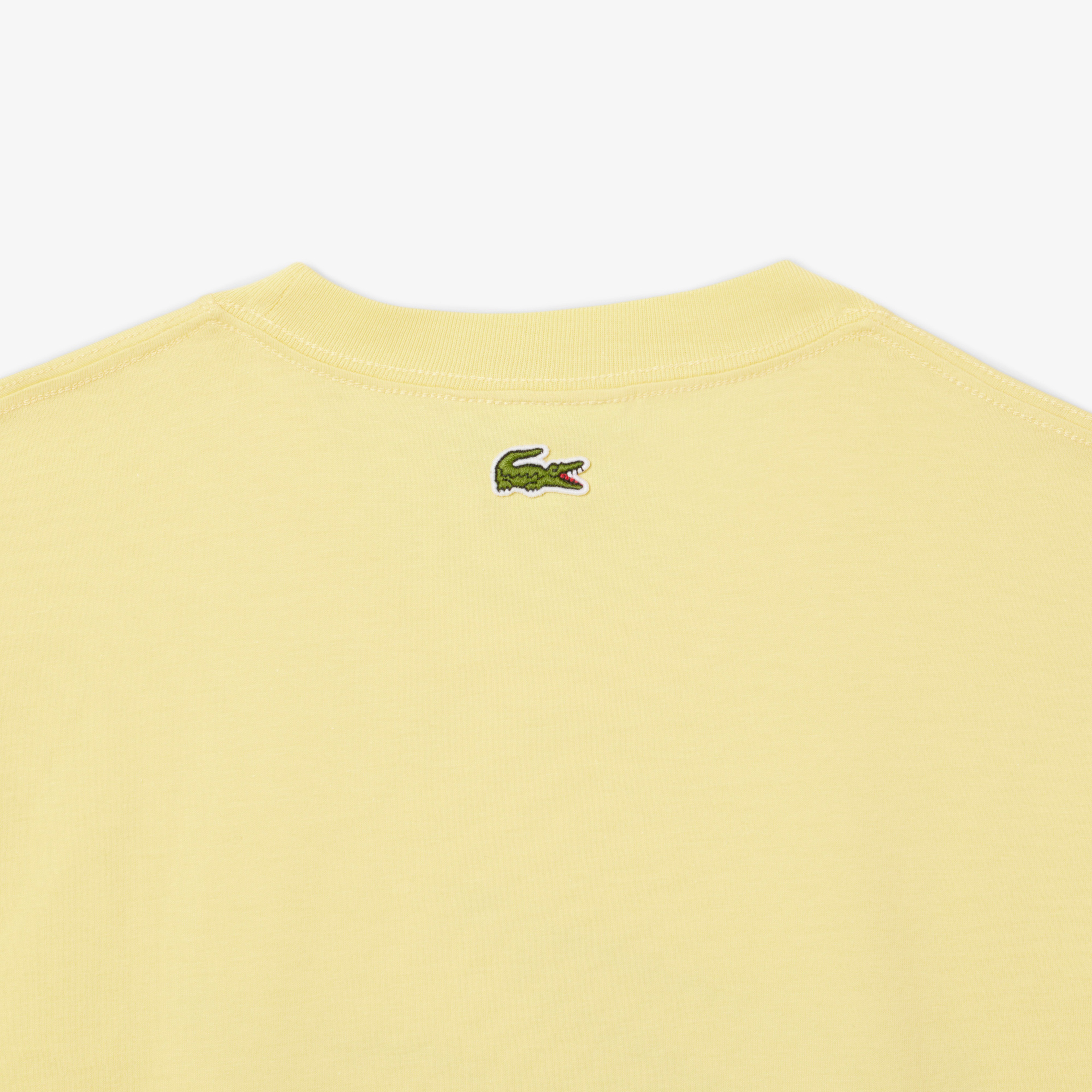 Lacoste Classic Fit Bisiklet Yaka Baskılı Erkek Sarı T-Shirt