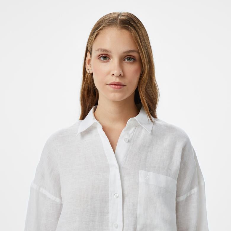 Nautica Kadın Beyaz Regular Fit Gömlek