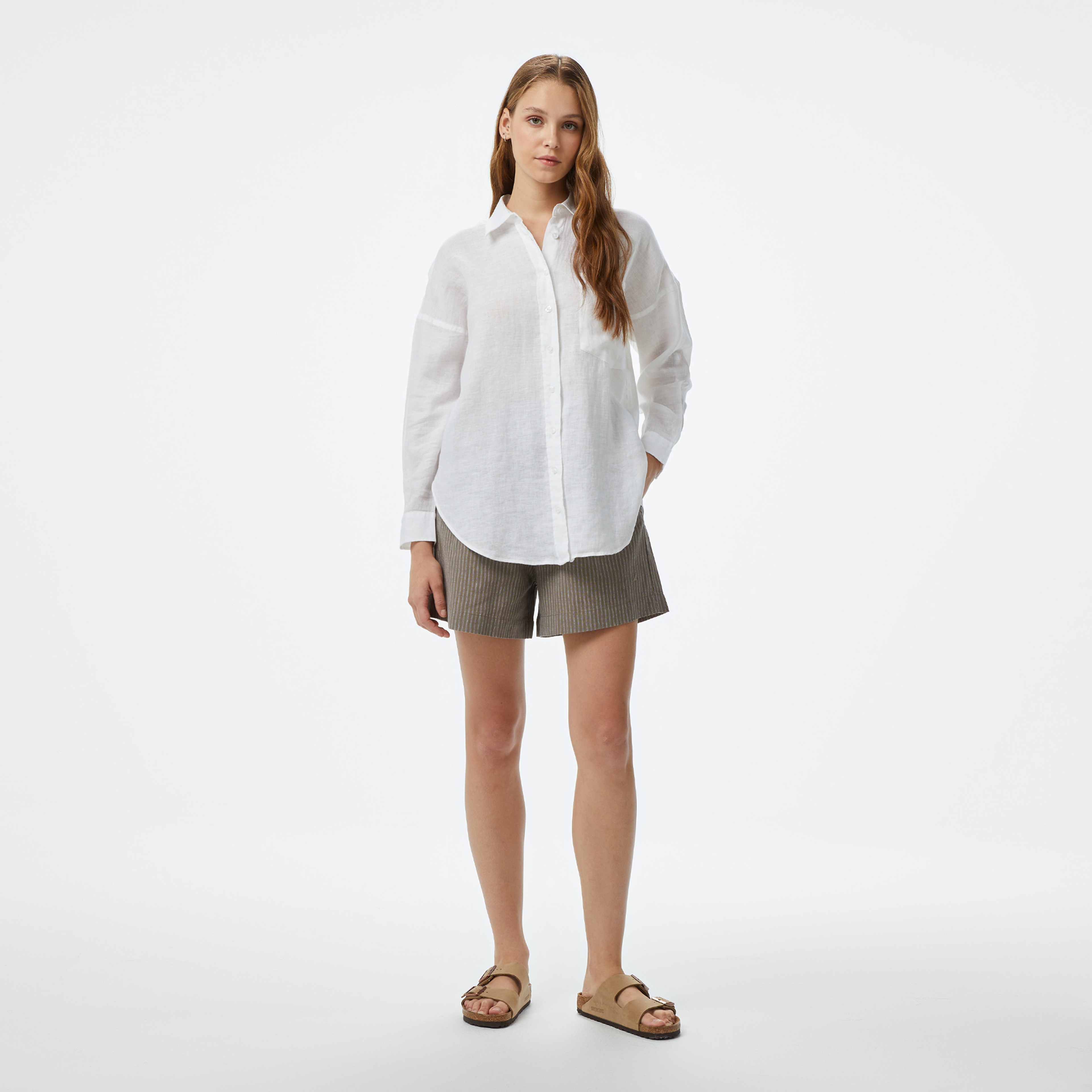 Nautica Kadın Beyaz Regular Fit Gömlek