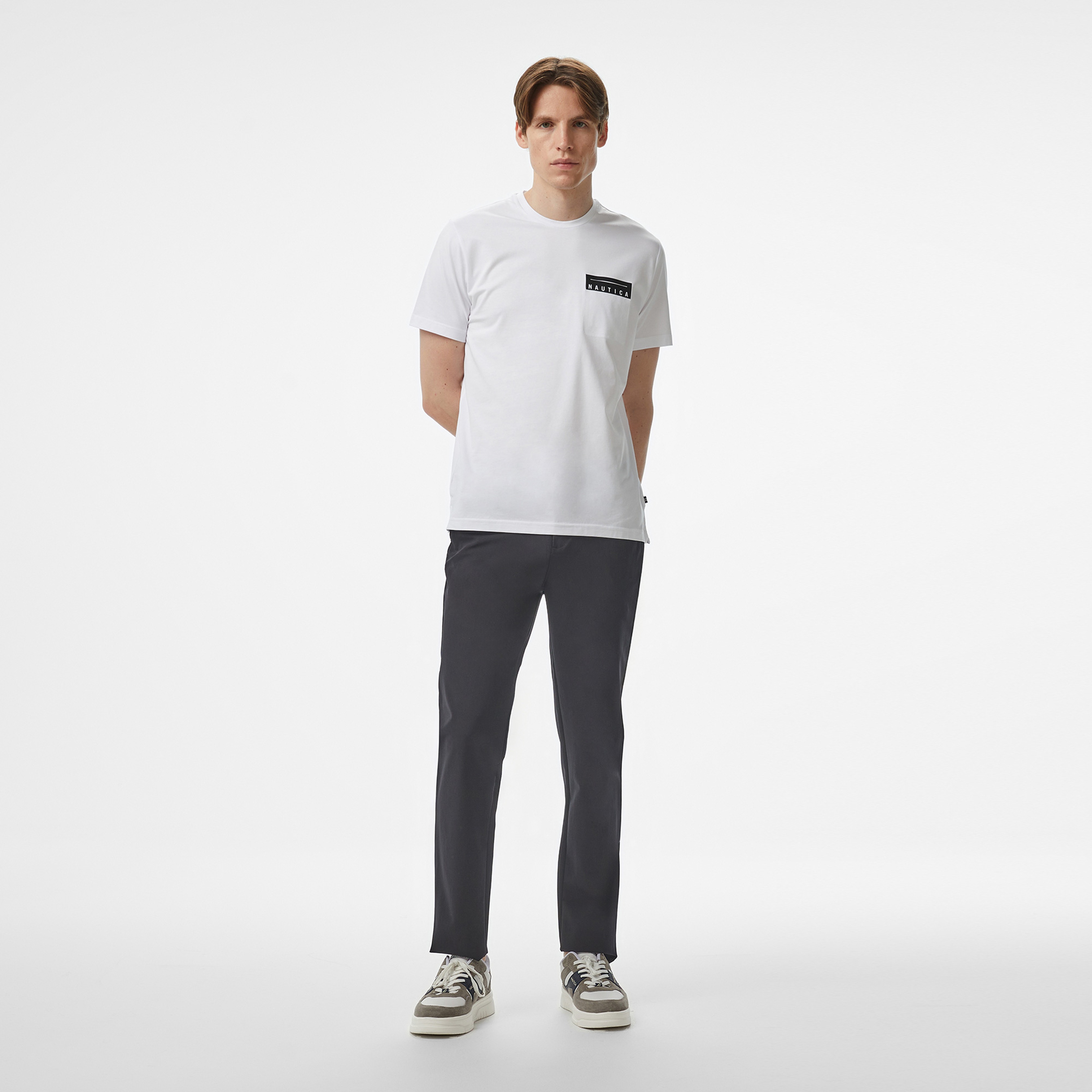Nautica Erkek Beyaz Regular Fit Baskılı T-Shirt