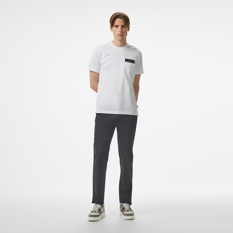 Nautica Erkek Beyaz Regular Fit Baskılı T-Shirt