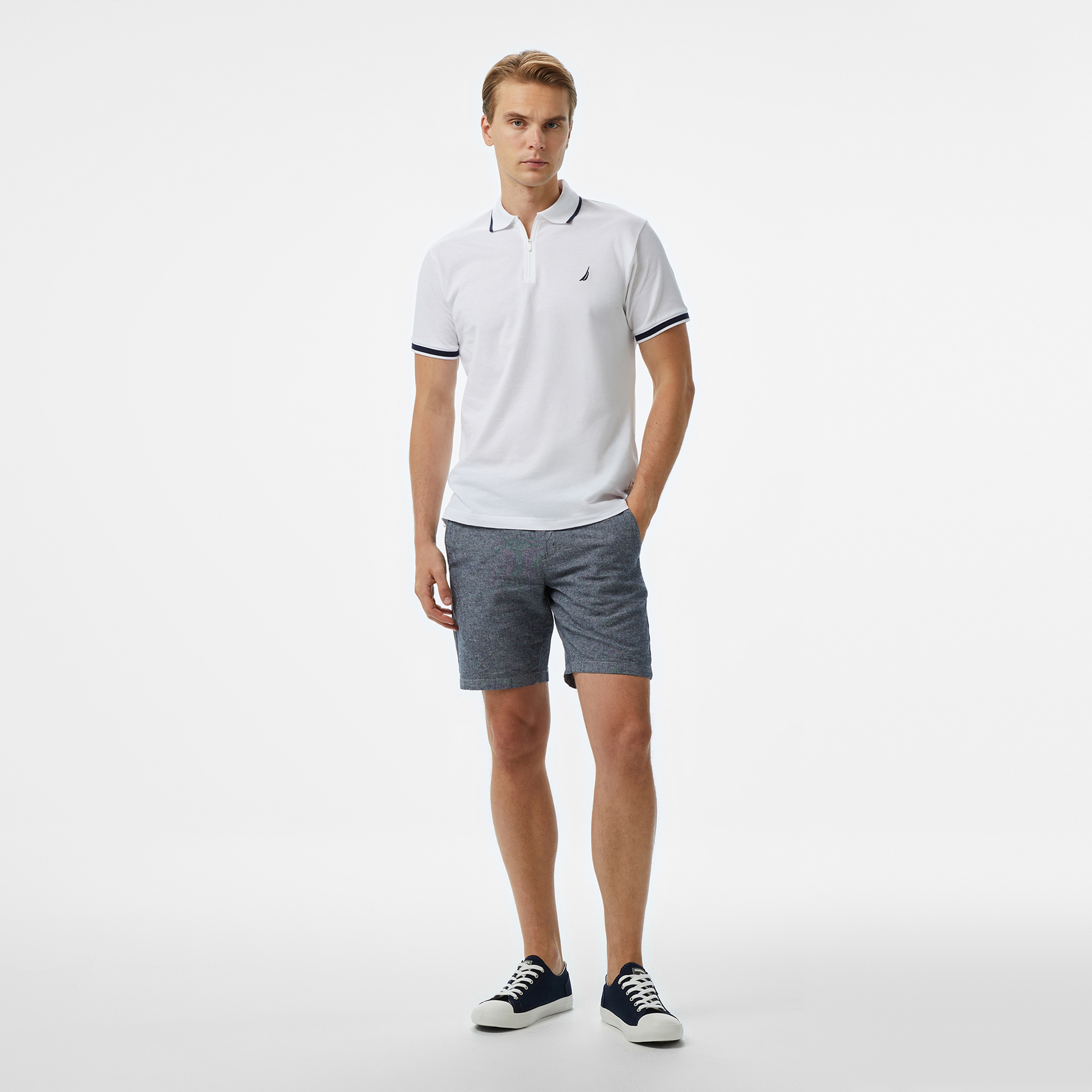 Nautica Erkek Beyaz Classic Fit Polo Yaka T-Shirt