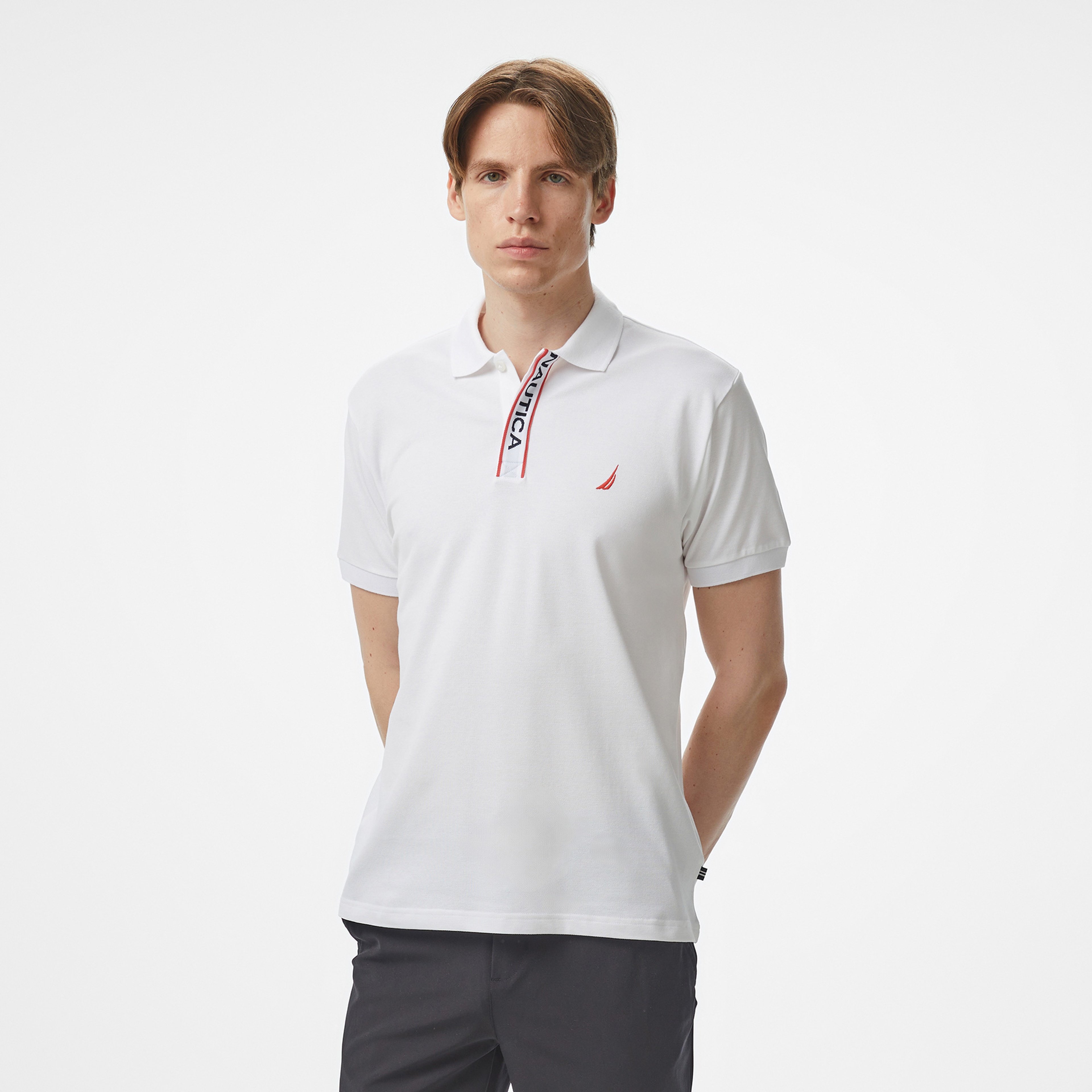Nautica Erkek Beyaz Classic Fit Polo Yaka T-Shirt