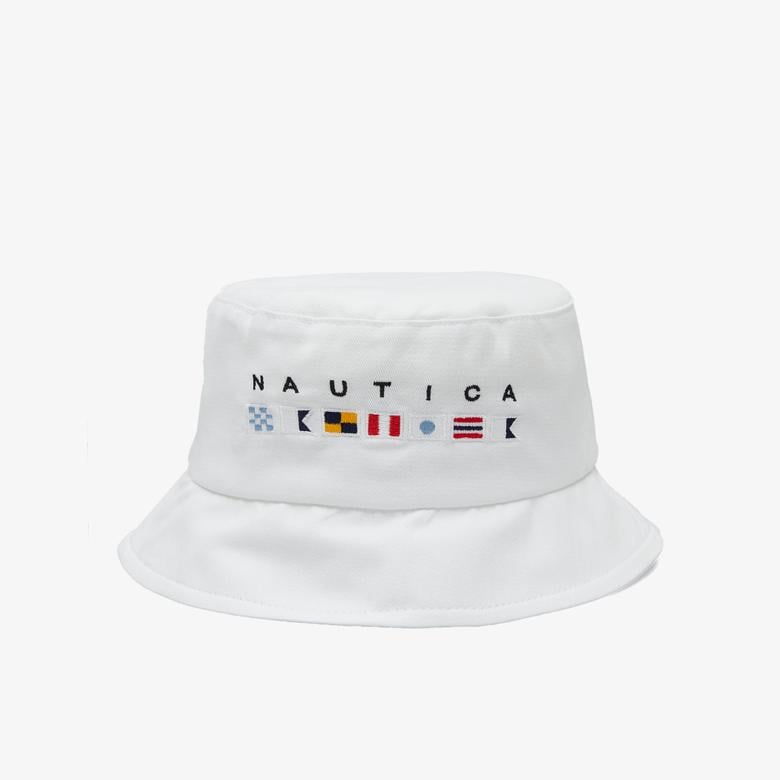 Nautica Unisex Beyaz Baskılı Şapka