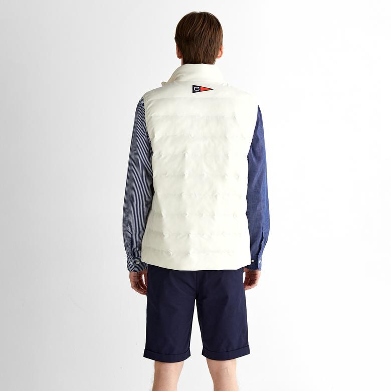 GANT Erkek Krem Regular Fit Dik Yaka Logolu Yelek