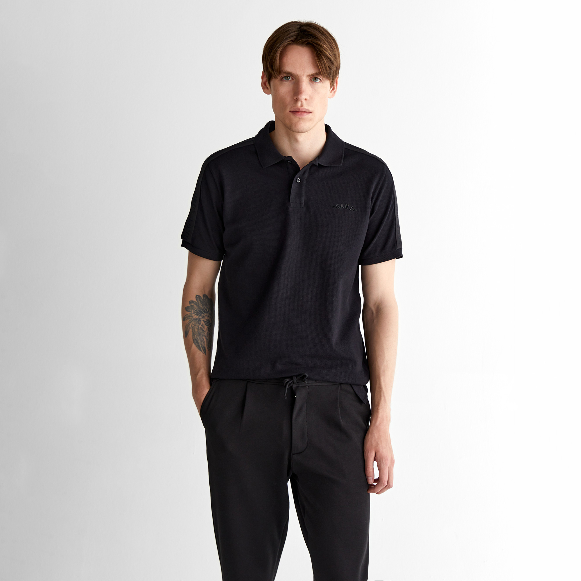 GANT Erkek Siyah Regular Fit Logolu Polo
