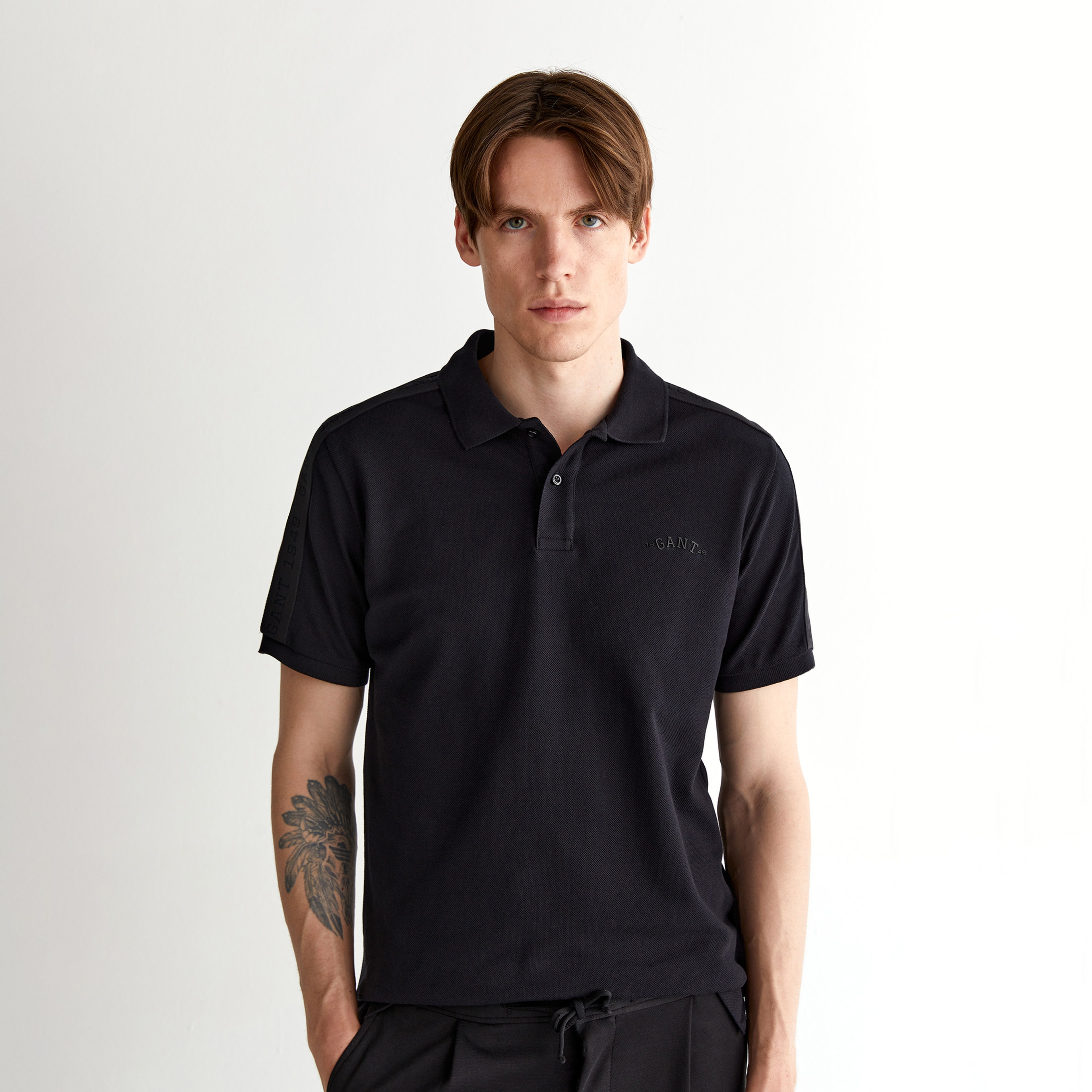 GANT Erkek Siyah Regular Fit Logolu Polo